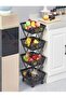 4 Layers Household Multipurpose Storage Organizer Foldable Movable Kitchen Vegetable and Fruits Stor - 3
