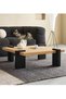 Multipurpose Use Classic Design Solid Wood Coffee Table Durable Square Tabletop Serving Table - 2