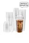 100 Pieces Multipurpose Use Disposable Glass Thickened Transparent Plastic Cup with Lid 360 ml