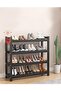 Multi Tiers Simple Design Sitting Shoe Organizer Durable Stainless Steel Entryway Shoe Rack for Home - 4