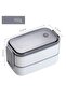 Double Layer Sleek Design Airtight Lunch Box Stainless Steel Leak Proof Compartment Food Container f - 4
