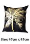 Shining Flower Design Cushion Covers Decor Throw Pillow Cover Gold Leaves Printed Decorative Pillowc - 3