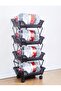 4 Layers Household Multipurpose Storage Organizer Foldable Movable Kitchen Vegetable and Fruits Stor - 2
