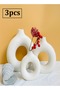 3-Pieces Modern Design Nordic Minimalism Donut Circle Ceramic Vase for Home Decoration