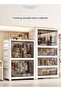 4-Tier Collapsible Stackable Plastic Storage Box with Wheels Foldable Double Door Closet Organizers - 3