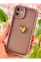iPhone 11 Case 3D Heart Design Brown Patterned Soft Camera Protected Silicone Cover - 4
