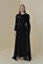 Cloak Flower Detailed Dress Black