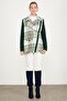 Sleeves Knitwear Biker Jacket Green