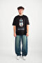 Forever Classic Printed Oversize Unisex Black Tshirt - 6