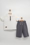 Boy's Summer T-Shirt Capri Set - Muslin Organic Fabric, 6-10 Years, with Pockets, Luxury - 2