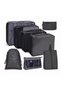 Black Travel Organizer 8Pcs Set | Packing Bags, Waterproof Cubes, Toiletry & Shoe Bags