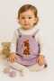 Baby girl cotton velvet fabric t-shirt with combed gilet dress