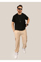Men's Beige Lycra Baggy Cut Cargo Pocket Adjustable Leg Summer Sweatpants - 3