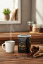 Ef043-k4 Sn_coffee حاوية تخزين معدنية مستطيلة منقوشة باللون الأسود 8x10 سم