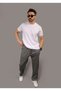 Men's Smoked Baggy Cut Pique Fabric Waist Elastic Pocket Detailed Trousers Sweatpants - 3