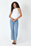 Ribbed Regular Fit Normal Fit White Crew Neck Zero Sleeve Cotton Women's Tank Top - 4