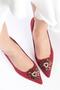 Alexandra Burgundy Color Crystal Stoned Matte Satin Fabric Women's Evening Dress Stiletto Shoes - 5