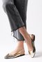 Ally Gold Color Open Back Women's Flat Ballerina Shoes - 5