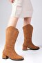 Fabia Tan Color Suede Women's Below the Knee Boots