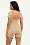 Backless Short Sleeve Gathering Sports Jumpsuit - 3