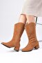 Fabia Tan Color Suede Women's Below the Knee Boots - 5