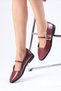 Juliet Burgundy Color Side Buckle Women's Ballerina Shoes - 2