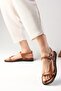 Sydney Tan Color Soft Sole Blunt Toe Women's Flat Sole Sandals - 3
