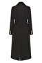 Gold Detailed Double-Breasted Coat Black - 6