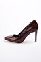 Basic Claret Red Patent Leather Women's Stiletto Heeled Shoes - 6