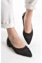 Feles Lace Bow Detailed Pointed Toe Women's Ballet Shoes Black - 2