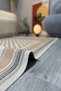 Black White and Beige Tones Square Pattern Rug Ethnic Bohemian Style Washable Cotton Base Rug - 7