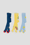3 Patterned Cotton Girls and Baby Pantyhose - 2