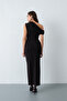 Women's Black Off-The-Shoulder Midi Party Dress - 5