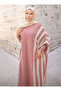 Striped Knitted Bat Dress - Dusty Rose - Sahra Butique - 2