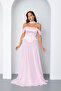 Women's Powder Shawl Collar Strapless Promise Engagement Evening Dress - 2