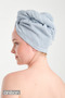 Towel Hair Cap Light Blue 100% Cotton Hair Drying, Blowing Dry, Shower Bath Head Towel - 2