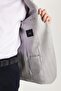 Men's Slim Fit Mono Collar Double Slit Casual Gray Single Jacket - 3