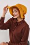Combed Cotton Bonnet Turban with Detachable Bow on the Back, S-4, Mustard - 6