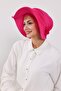 Combed Cotton Bonnet Turban with Detachable Bow on the Back, S-4, Fuchsia - 7