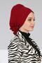Stitched Pleated Chiffon Ready Turban,Burgundy,Ht-31 - 3