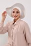 Combed Cotton Bonnet Turban with Detachable Bow on the Back, S-4, Cream - 8