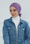 Comfortable Combed Cotton Bonnet with Belt, Purple 2, B-31 - 3