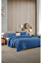 Royal Blue 4 Layer Muslin 100% Cotton XL Single Bedspread Without Fringe/Pike 180 X 240cm - 2