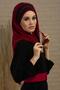 Practical Chiffon Shawl with Colorful Stripe Detail, Cps-83, Cps-83, Burgundy - Black - 4