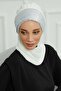 Chiffon Ready-To-Wear Turban with Scarf and Sequin Accessories, Ht-54P, Off-White - Silver - 6