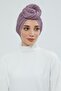 Drawstring Combed Cotton Bonnet, B-1, Lilac - 7