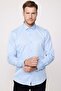 Men's modern slim fit plain satin cotton blue shirt - 2