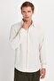 Oversize Seasonal Linen Textured Loose Fit Long Sleeve Comfortable Use Men's Stone Shirt