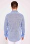 Navy Blue Linen Premium Series - Slim Fit Slim Fit Sports Shirt, Long Sleeve and Button Collar - 5