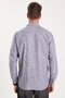 Men's Regular Fit Classic Cut Oversized Long Sleeve 100% Cotton Linen Texture Single Pocketed Smoked Striped Shirt - 6